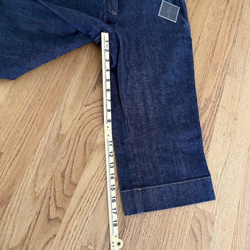 ANN TAYLOR Jeans Women’s 8P Blue Dark Wash Cropped Wide Leg Lindsay Waist - Picture 3 of 7
